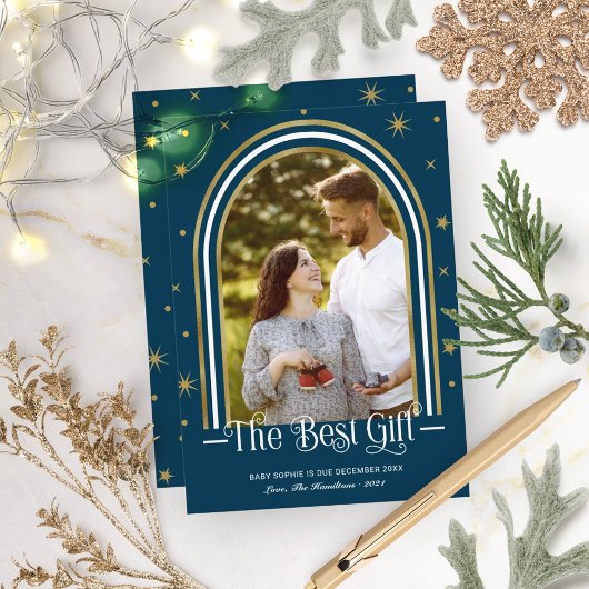 アーチフレームクリスマス妊娠発表 シーズンカード