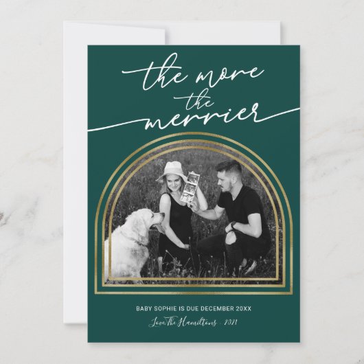 アーチフレームクリスマス妊娠発表 シーズンカード (正面)