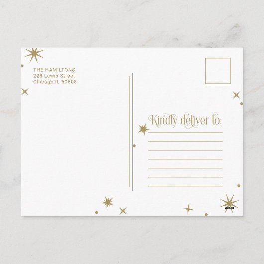 アーチフレームクリスマス妊娠発表 シーズンポストカード (裏面)