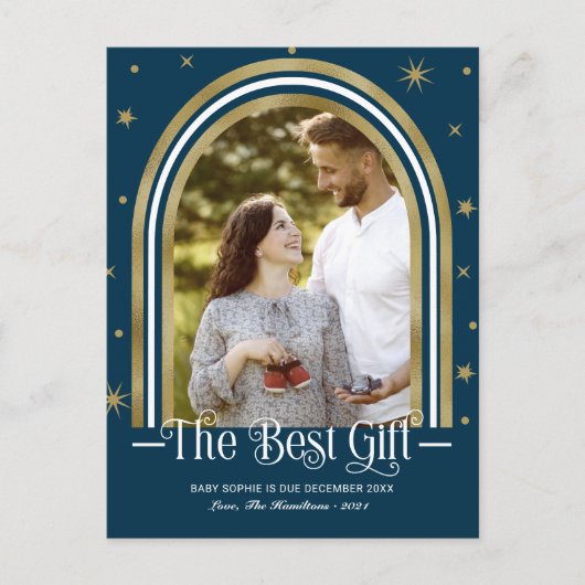 アーチフレームクリスマス妊娠発表 シーズンポストカード (正面)