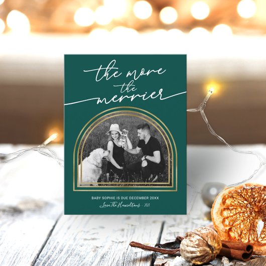 アーチフレームクリスマス妊娠発表 シーズンポストカード
