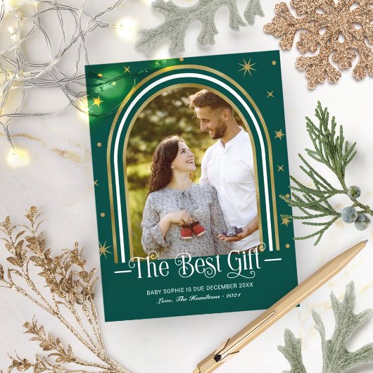 アーチフレームクリスマス妊娠発表 シーズンポストカード