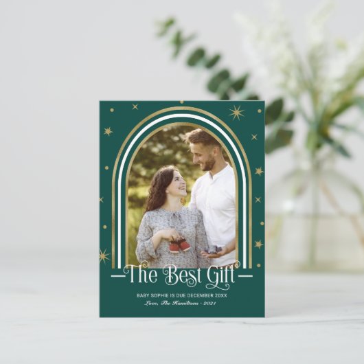 アーチフレームクリスマス妊娠発表 シーズンポストカード (スタンド正面)