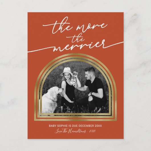 アーチフレームクリスマス妊娠発表 シーズンポストカード (正面)