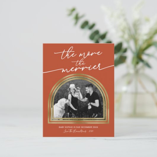 アーチフレームクリスマス妊娠発表 シーズンポストカード (スタンド正面)