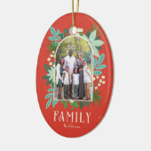 アーチフレームフローラメリークリスマスフォト セラミックオーナメント (左)