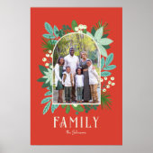 アーチフレームフローラメリークリスマスフォト ポスター (正面)