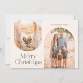 アーチフレームモダンコラージミニマリストフォトホリデー シーズンカード (正面)