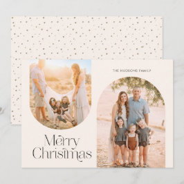 アーチフレームモダンコラージミニマリストフォトホリデー シーズンカード