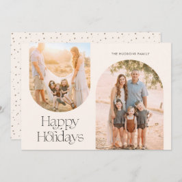 アーチフレームモダンコラージュのミニマル写真 シーズンカード