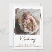 アーチフレームモダンフォトベビー誕生 案内状 (正面)