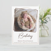 アーチフレームモダンフォトベビー誕生 案内状 (スタンド正面)