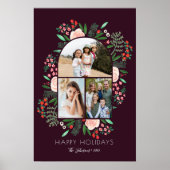 アーチフレームモダンフローラファミリークリスマス3写真 ポスター (正面)