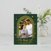 アーチフレーム妊娠告知ホイル葉書 箔シーズンポストカード (立ち正面)