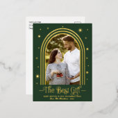 アーチフレーム妊娠告知ホイル葉書 箔シーズンポストカード (正面/裏面)