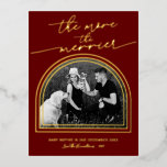 アーチフレーム妊娠告知ホイル葉書 箔シーズンポストカード<br><div class="desc">書モダン道、アーチをテーマにしたクリスマスのはがき。簡単でパーソナライズする詳細。ご注意：ご注文、発送、製品情報など、Zazzleお客様に直接お連絡問い合わせに関して気にお問い合わせ。</div>