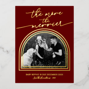 アーチフレーム妊娠告知ホイル葉書 箔シーズンポストカード