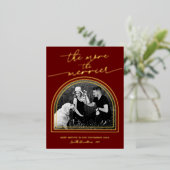 アーチフレーム妊娠告知ホイル葉書 箔シーズンポストカード (立ち正面)