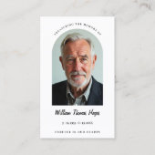 アーチフレーム葬儀祈りの言葉写真モダン 名刺 (正面)