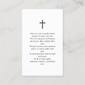 アーチフレーム葬儀祈りの言葉写真モダン 名刺 (裏面)