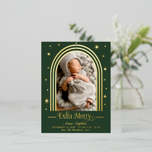 アーチフレーム誕生発表箔はがき 箔シーズンポストカード (立ち正面)