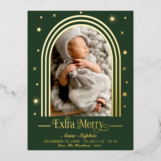 アーチフレーム誕生発表箔はがき 箔シーズンポストカード (正面)