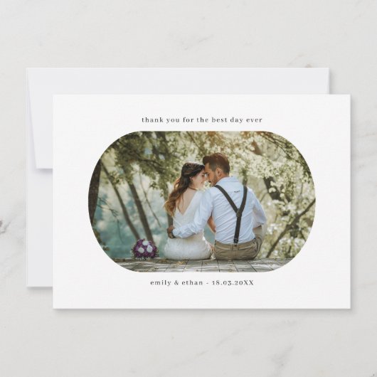 アーチフレー結婚ムの写真サンキューカード サンキューカード (正面)