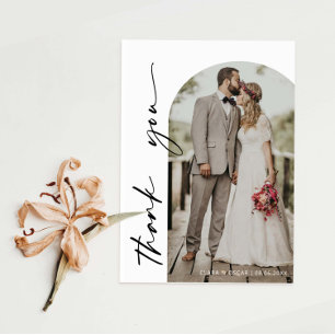 アーチフレー結婚ムの写真サンキューカード サンキューカード