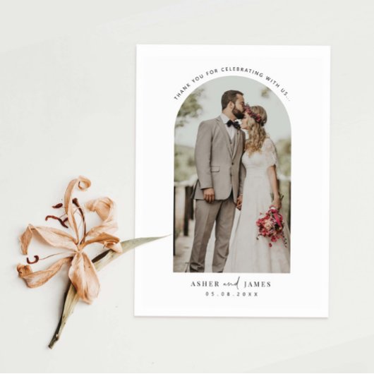 アーチフレー結婚ムの写真サンキューカード サンキューカード