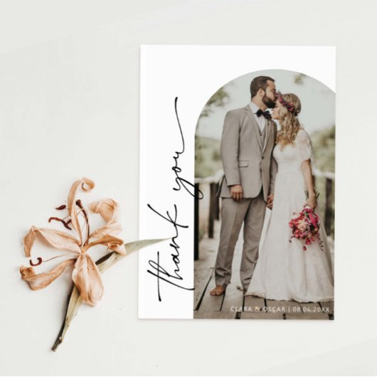 アーチフレー結婚ムの写真サンキューカード サンキューカード