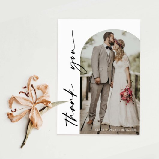 アーチフレー結婚ムの写真サンキューカード サンキューカード