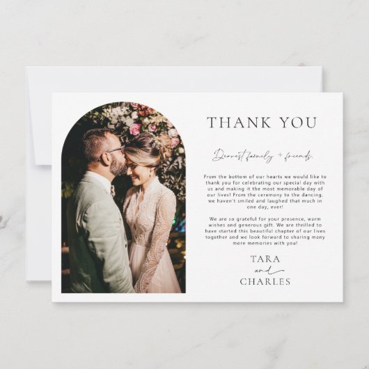 アーチフレー結婚ムの写真サンキューカード サンキューカード (正面)