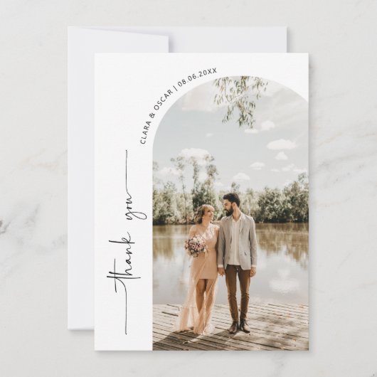 アーチフレー結婚ムの写真サンキューカード サンキューカード (正面)