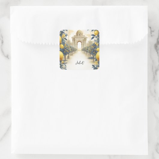 アーチフードおもしろいフルーツライムレモンブライダルシャワー スクエアシール (バッグ)