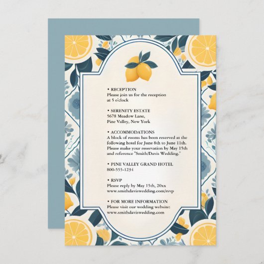 アーチフードおもしろいフルーツライムレモン軍隊結婚ズ エンクロージャーカード (正面/裏面)