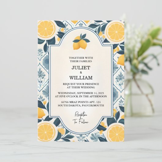 アーチフードフルーツおもしろいライムレモ結婚ン 招待状 (スタンド正面)
