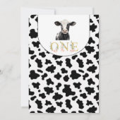 アーチブラックカウズプリントホーリーカウー1歳の誕生日 招待状 (裏面)