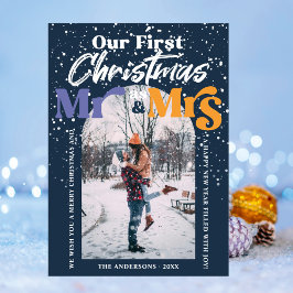 アーチブルー初めてのクリスマスミセス・カップル写真 シーズンカード