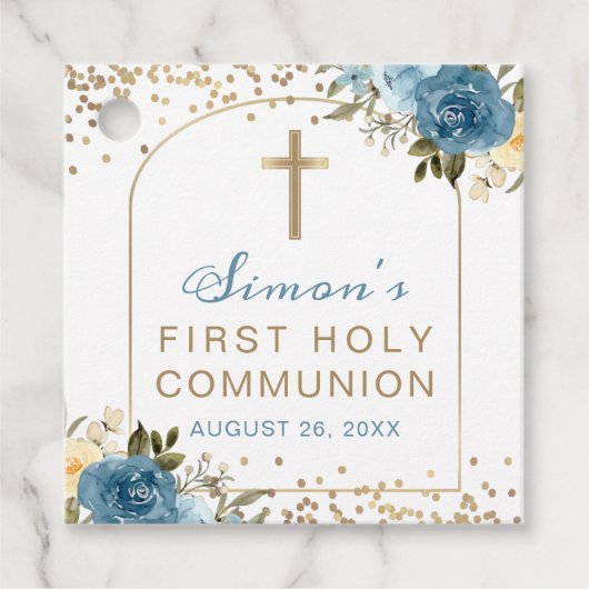 アーチブルー金ゴールドフローラ第1聖餐式 フェイバータグ (正面)