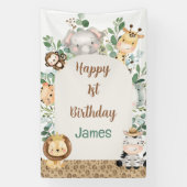 アーチブロージサファリパーティー動物1st誕生日 横断幕 (縦)