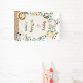 アーチブロージサファリパーティー動物1st誕生日 横断幕 (インサイチュ)