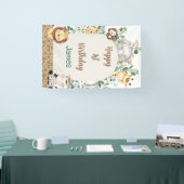 アーチブロージサファリパーティー動物1st誕生日 横断幕 (トレードショー)