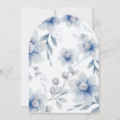 アーチベイビー ちょうどイエスと答えた 白い花のエンゲージメント 招待状 (裏面)