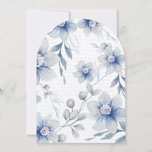 アーチベイビー ちょうどイエスと言った 白い花のエンゲージメント 招待状 (裏面)