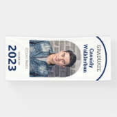 アーチホワイトブルー写真卒業 横断幕 (横)