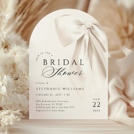 アーチホワイトボウエレガントブライダルシャワー招待 招待状
