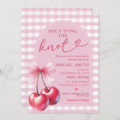 アーチボウ彼女は知っているさくらんぼブライダルシャワー 招待状 (正面/裏面)