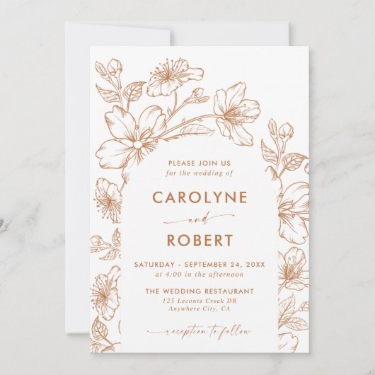 アーチボタニカルフローラ結婚式招待状 招待状 (正面)