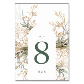 アーチボタニカルユーカリプトゥーゴールデングリーナリーモスのタブ テーブルナンバー (正面)