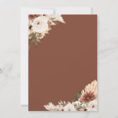 アーチボヘミアンテラコタホワイトフローラブライダルシャワー 招待状 (裏面)